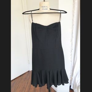 Zara strapless dress with flounce hem